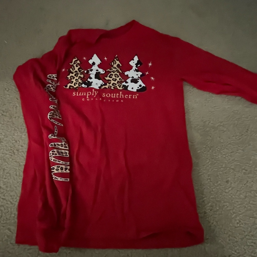 Womens Christmas Simply Southern Long Sleeve T